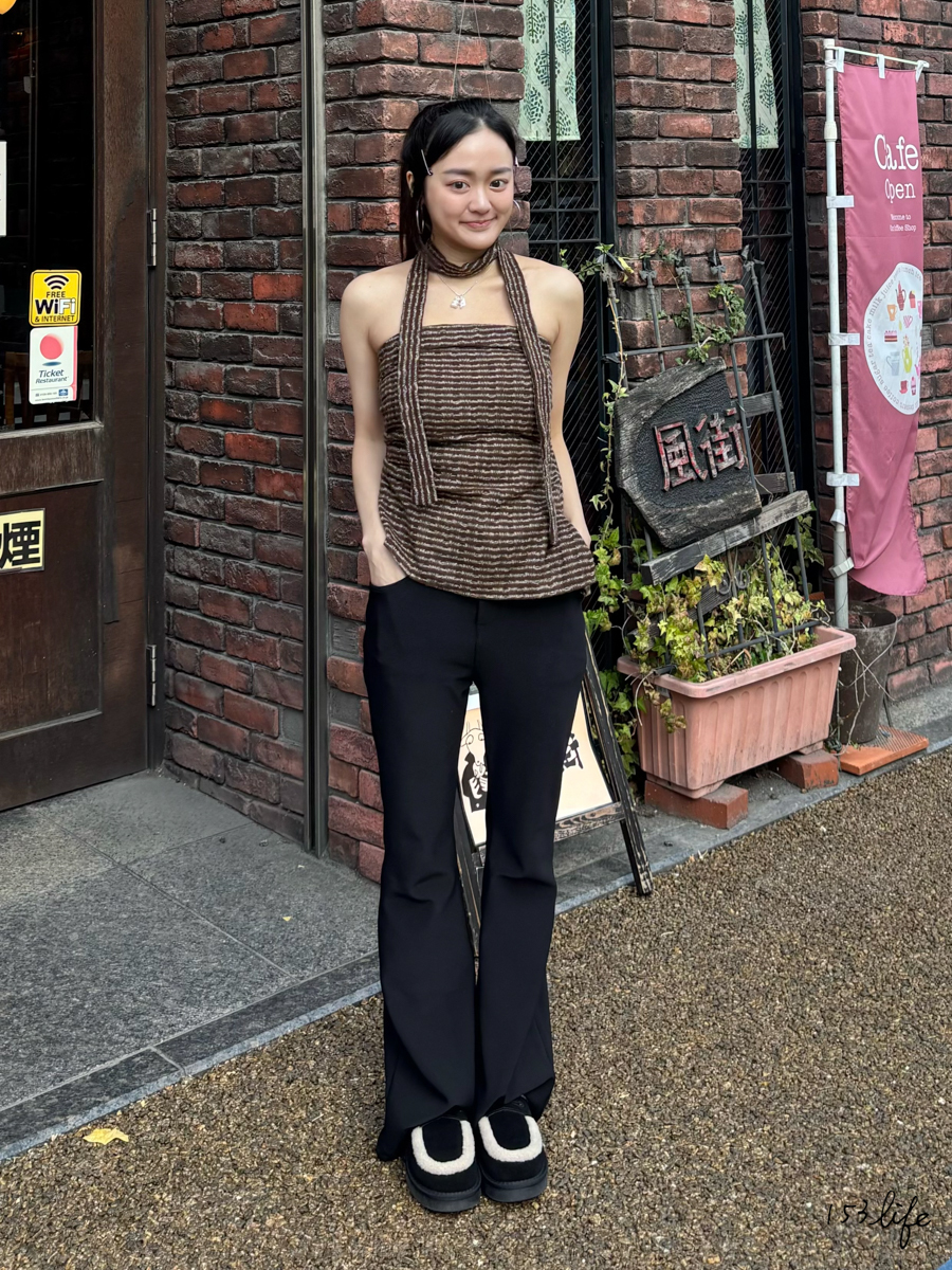 ⛄️(加絨/一般)彈性黑色直腿微喇叭落地長褲(S-XL)