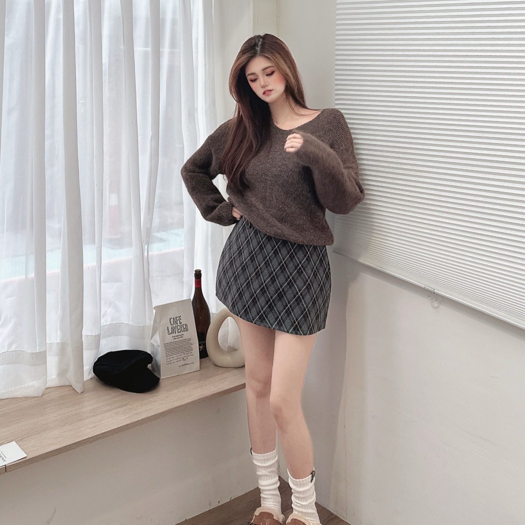 慵懶小鐵牌羊絨針織毛衣/三色