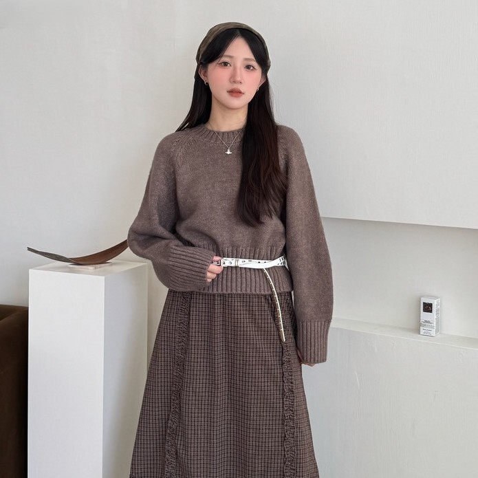 甜杏日 基礎款中版針織毛衣