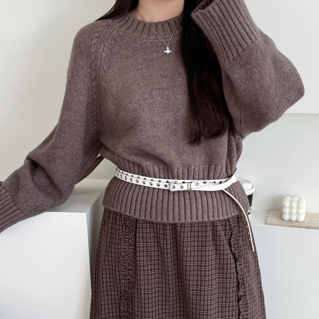 甜杏日 基礎款中版針織毛衣