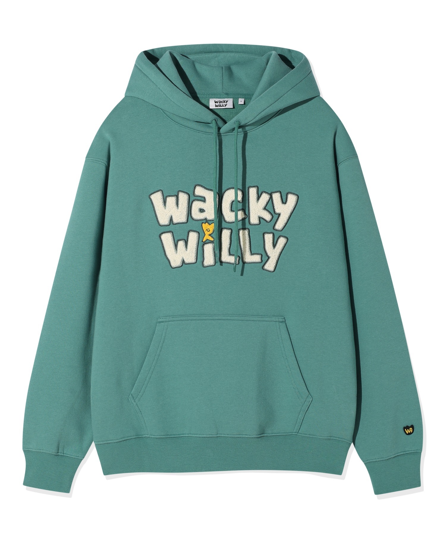 WACKY WILLY Brushed Fleece Typo Graphy Hoodie