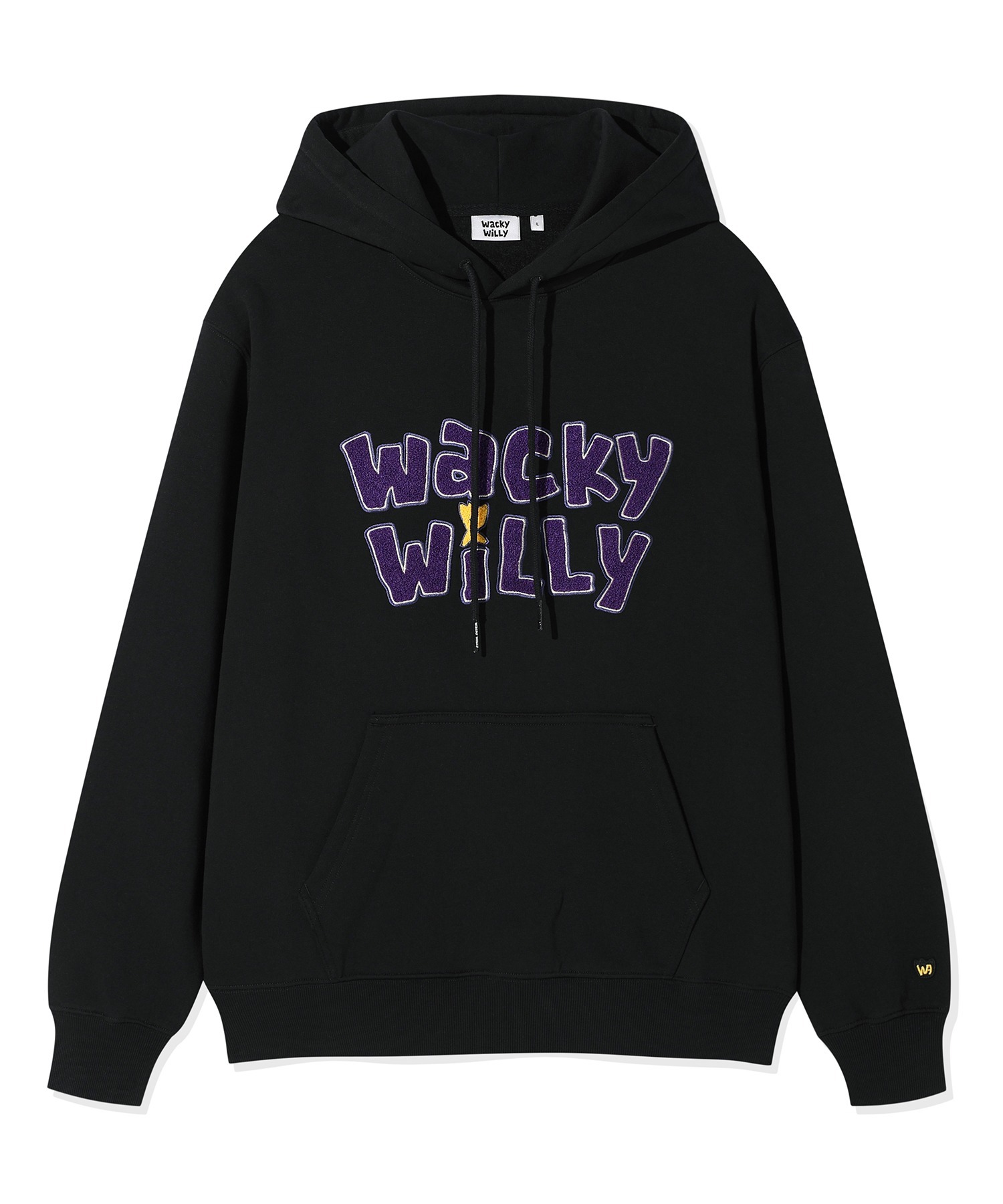 WACKY WILLY Brushed Fleece Typo Graphy Hoodie