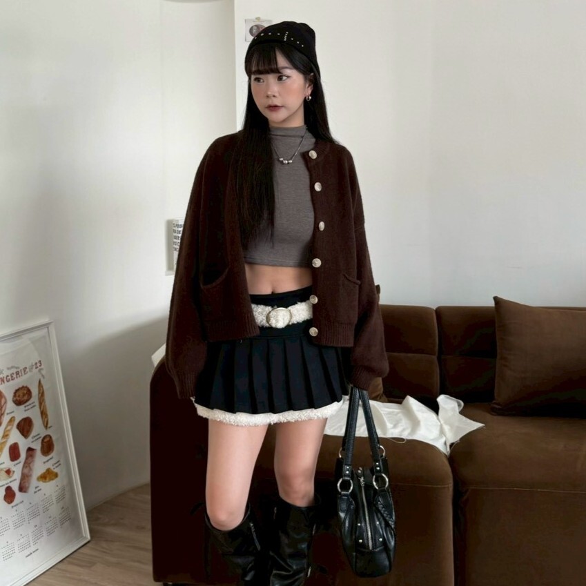 Creamy Tune🧈基礎款針織排釦毛衣罩外