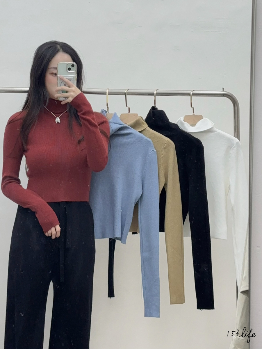 |現貨|百搭短版針織高領內搭上衣(5色)