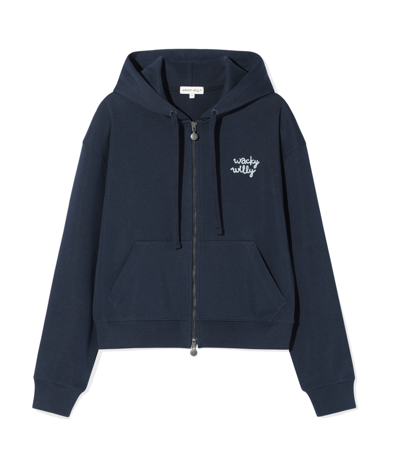 WACKY WILLY Women’s Knit-Like Cropped Hoodie Zip-Up