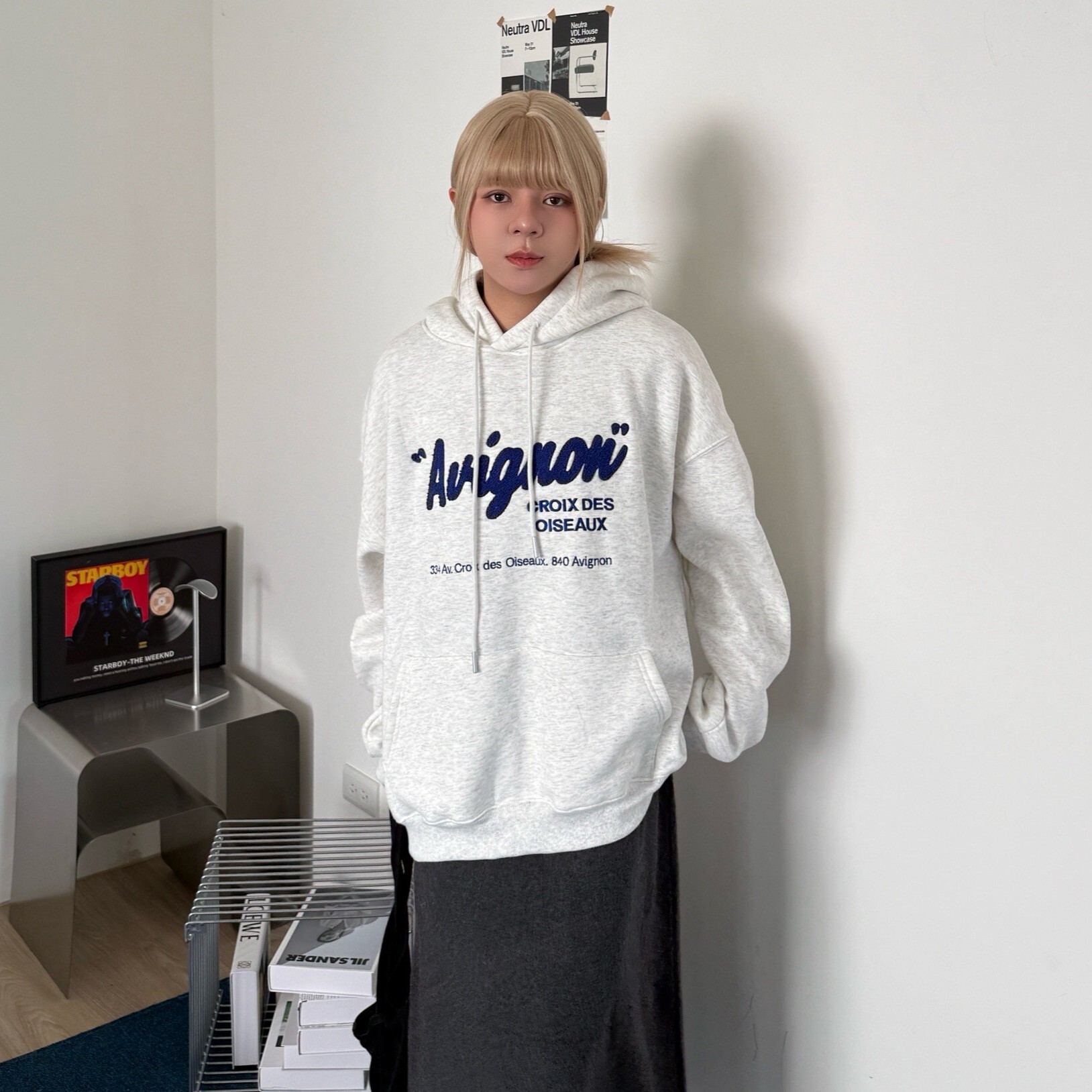 /𝙘𝙝𝙞𝙝 𝙘𝙤𝙡𝙤𝙧/〝Avignon〞簇絨撞色加絨帽tee