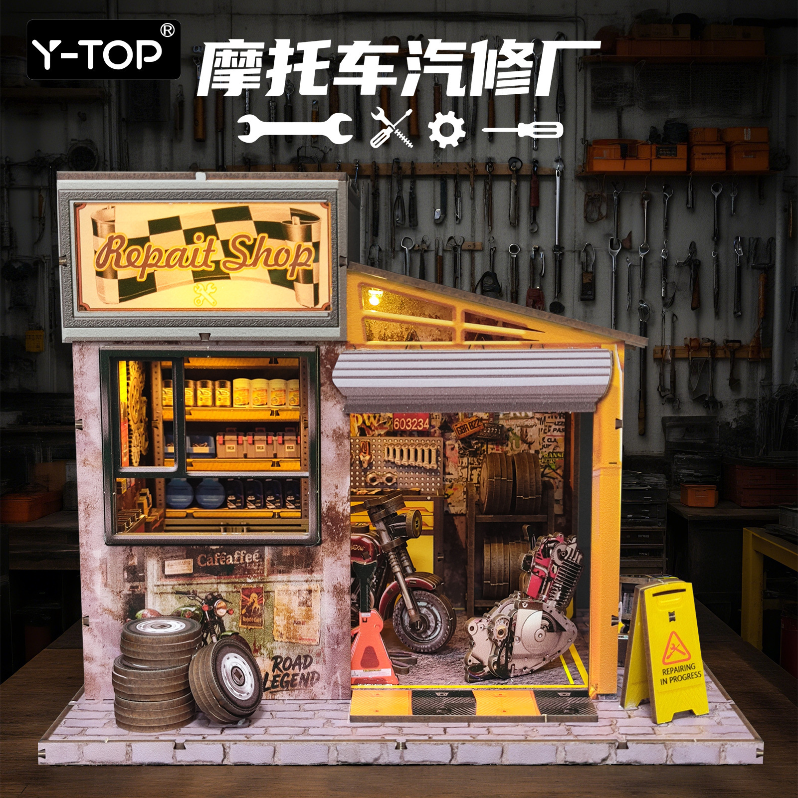 DIY Motorcycle Repair Workshop Model