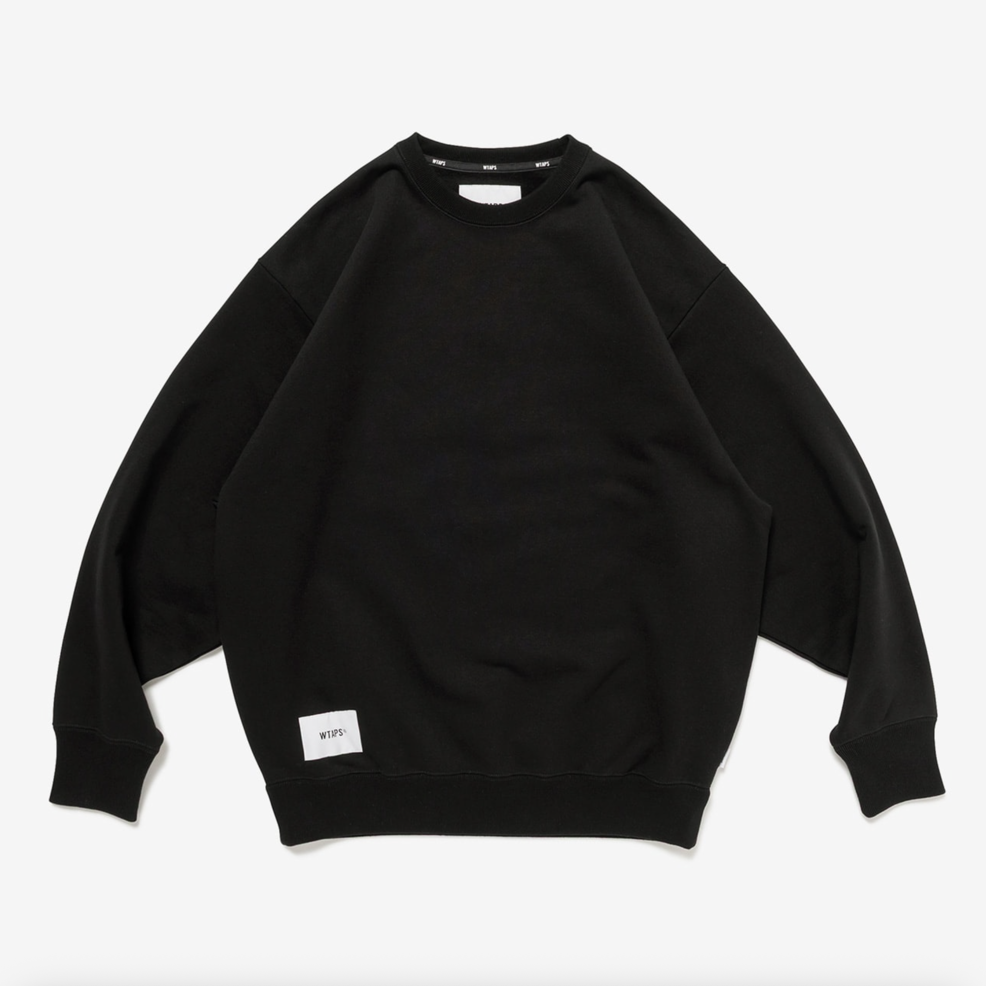 -(B4c01)-WTAP SIGN-YD / SWEATER / COTTON 小字體 電繡 LOGO 衛衣 大學Ｔ 黑色/橘色-252ATDT-CSM01