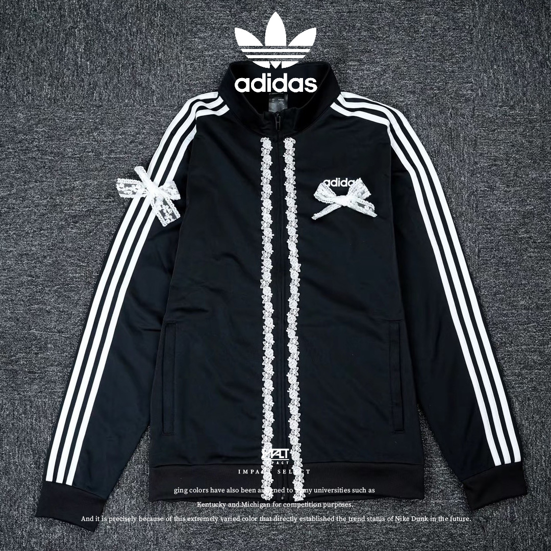 【訂製款】adidas ESSENTIALS 蕾絲蝴蝶結外套 兩款 少女款 浪漫款