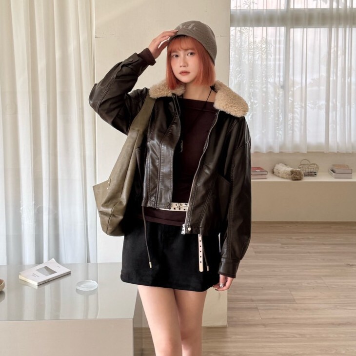 率性日誌 內刷毛!毛毛領皮外套(領可拆)