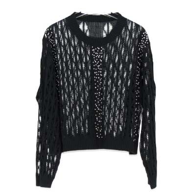 1208FH23-Fashion靚衫-针织衫黑色（A23）