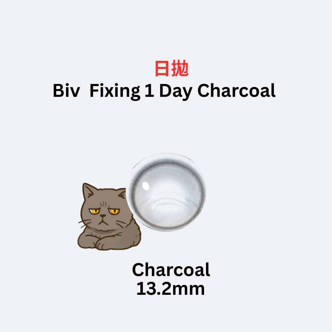 [13.2mm日拋] FiPN Biv Fixing 1 Day Chacoal 矽水凝膠彩妝隱形眼鏡｜每盒10片