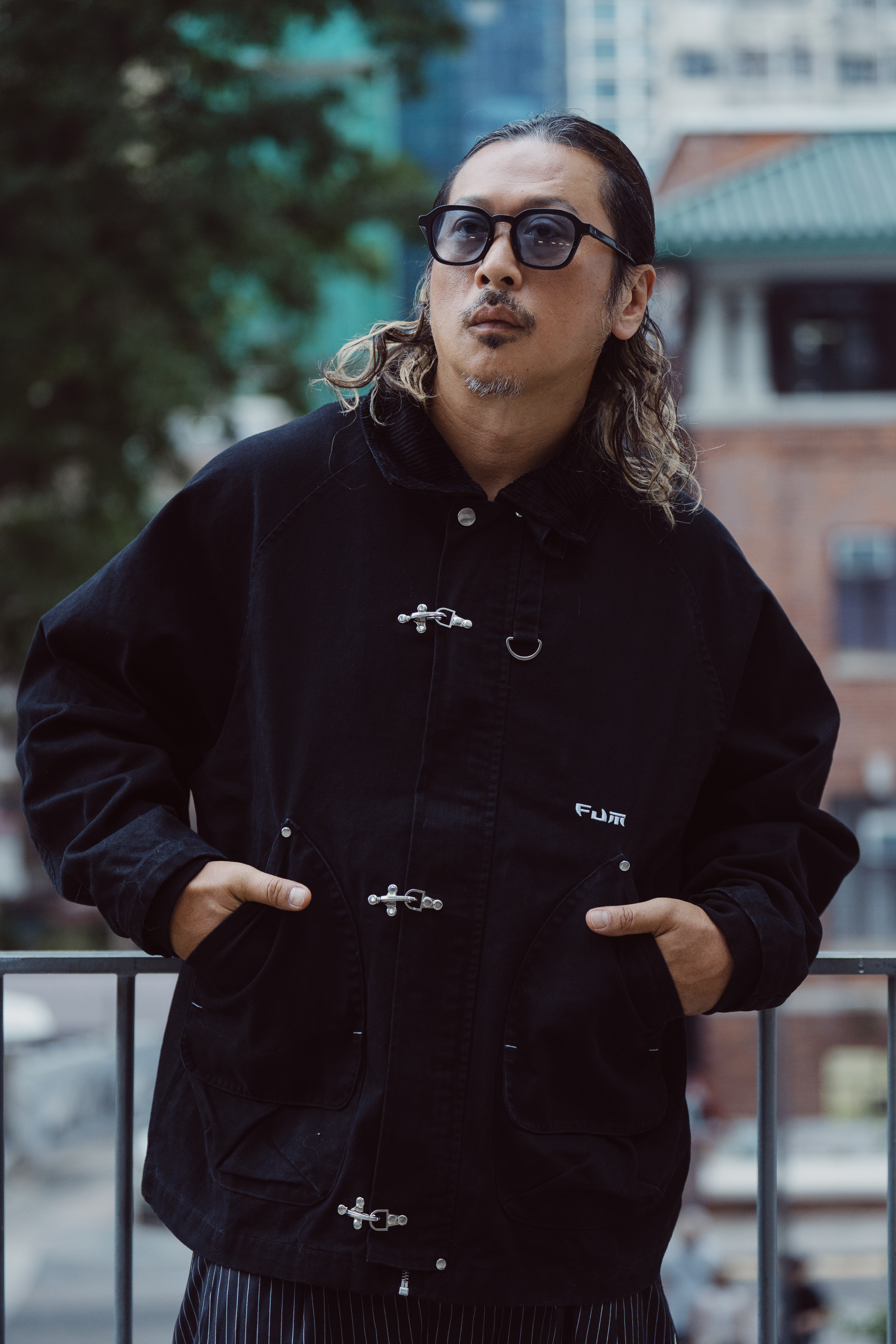 Fumble 珠帆反絨領口法式工裝