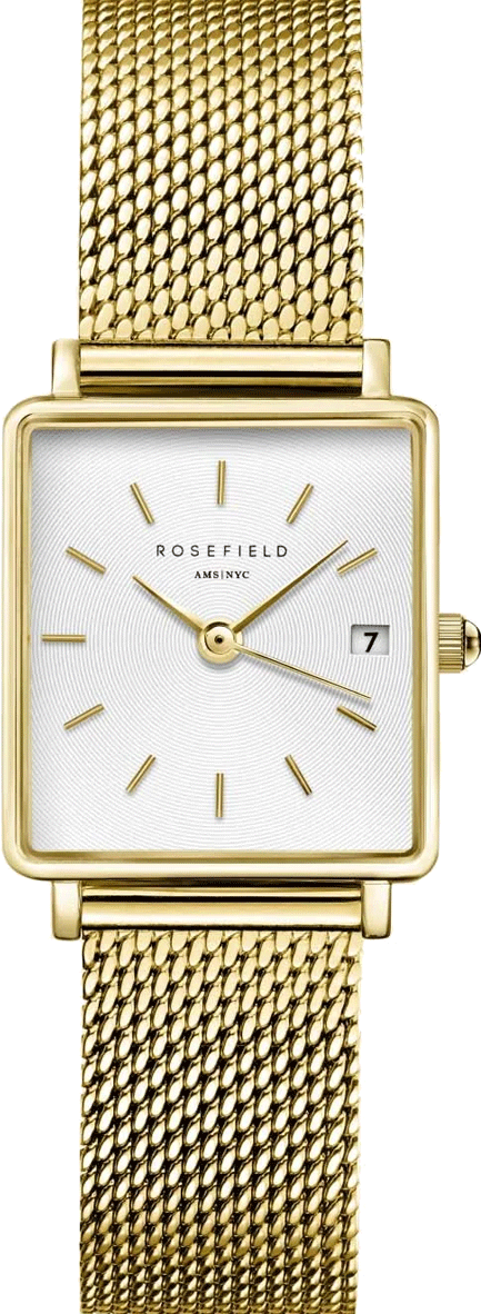 萬年鐘錶 -  【ROSEFIELD】  阿姆斯特丹設計師品牌 復古時尚方型質感米蘭錶帶女錶 QMWMG-Q039 錶徑26MM