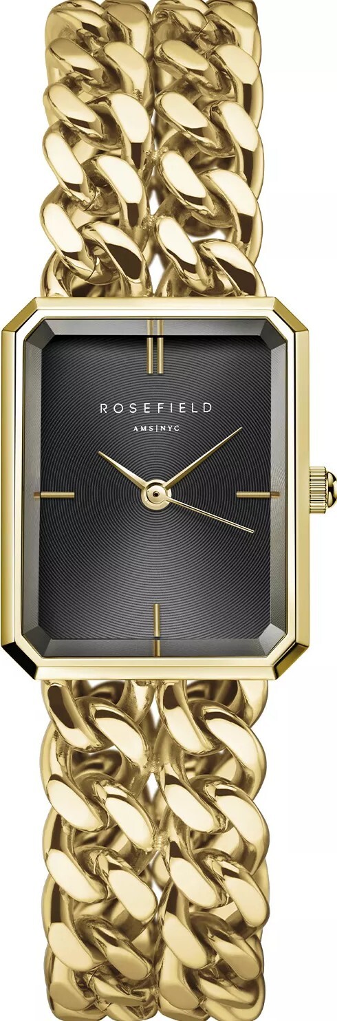 萬年鐘錶 -  【ROSEFIELD】  阿姆斯特丹設計師品牌 The Octagon 系列 時尚簡約長方形手鍊式錶帶女錶 SBGSG-O77 錶徑19.5MM