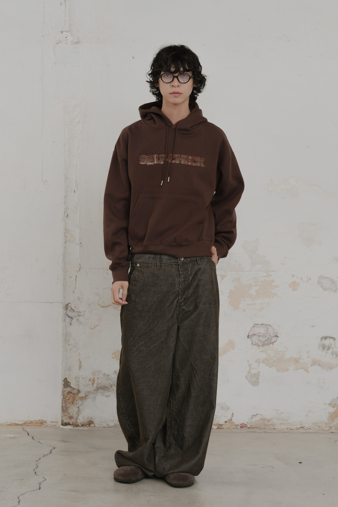 Check Appliqué Cropped Hoodie #帽T