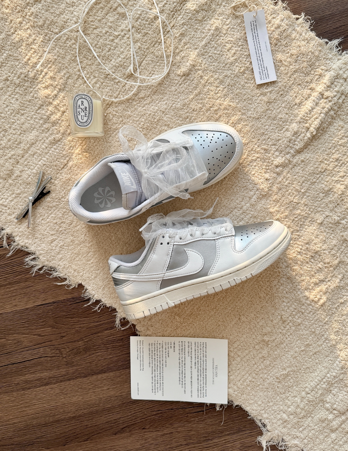 Nike Dunk Low 月光銀 白銀 緞帶 女款 IB7311-001/預購