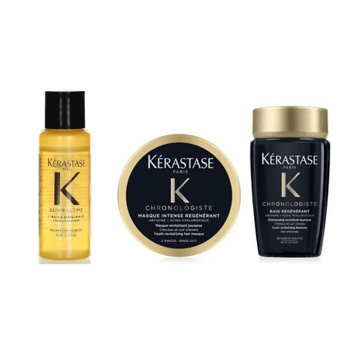 少 量 現 貨丨Kerastase 頭髮護理小樣三件套 黑鑽髮膜75mL 洗髮水80mL 護髮精華油 15mL