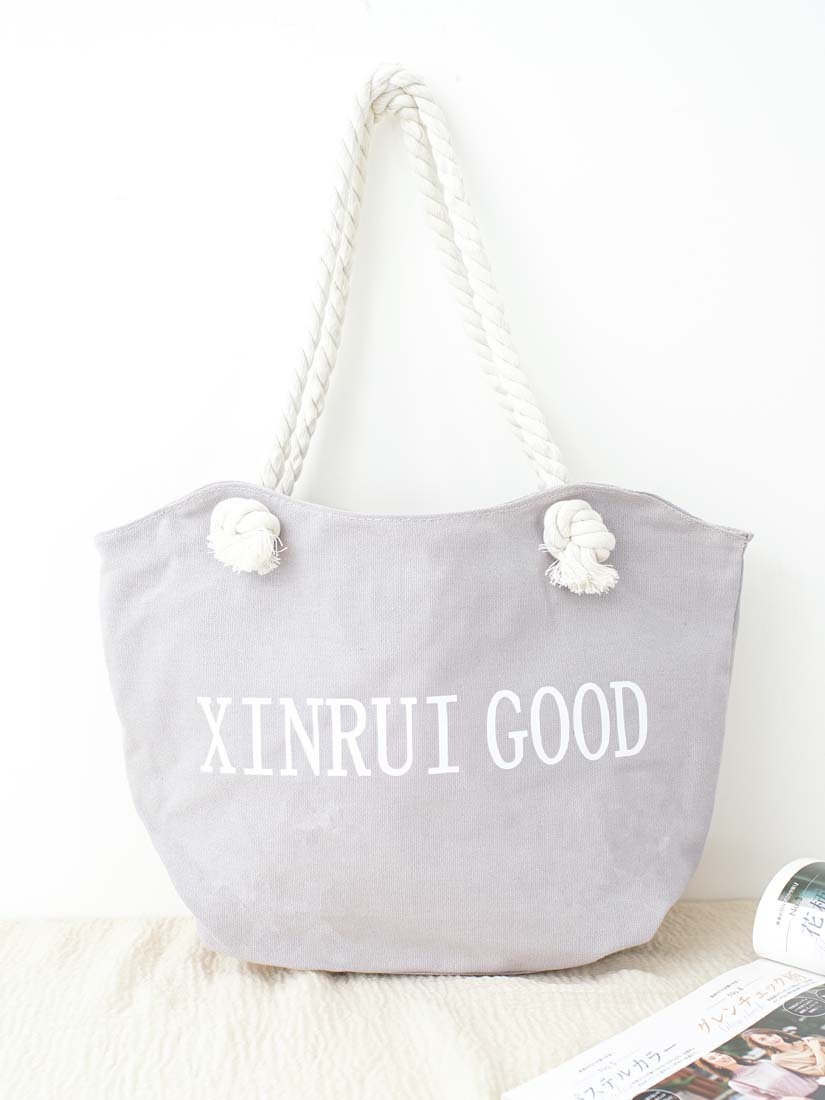 夏日棉繩字母帆布包(4色)