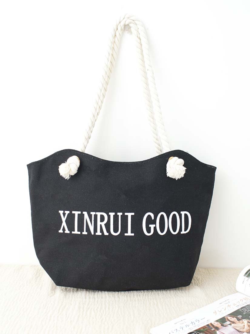 夏日棉繩字母帆布包(4色)