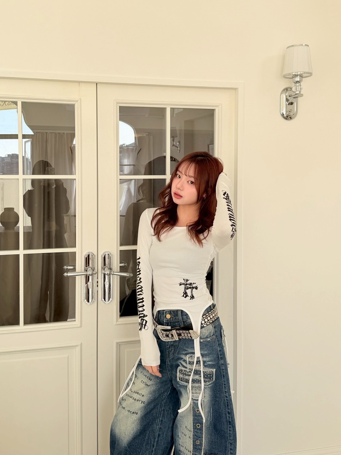 hiphop生命力👽哥特十字架印花上衣2colors