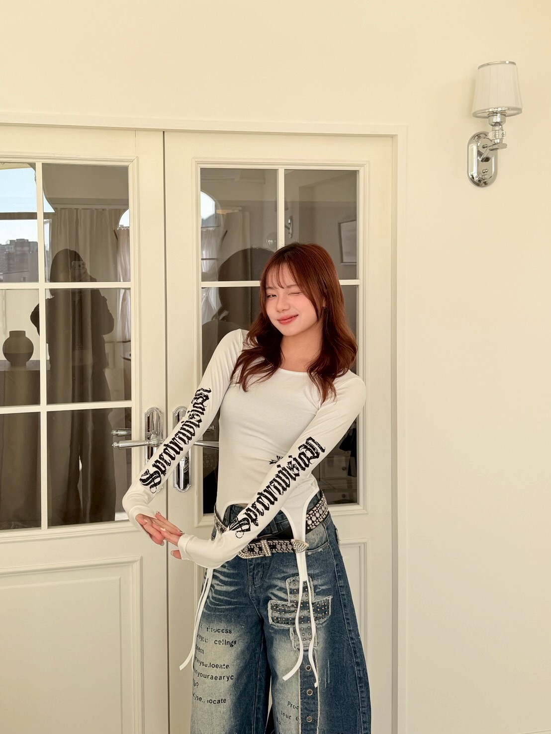 hiphop生命力👽哥特十字架印花上衣2colors