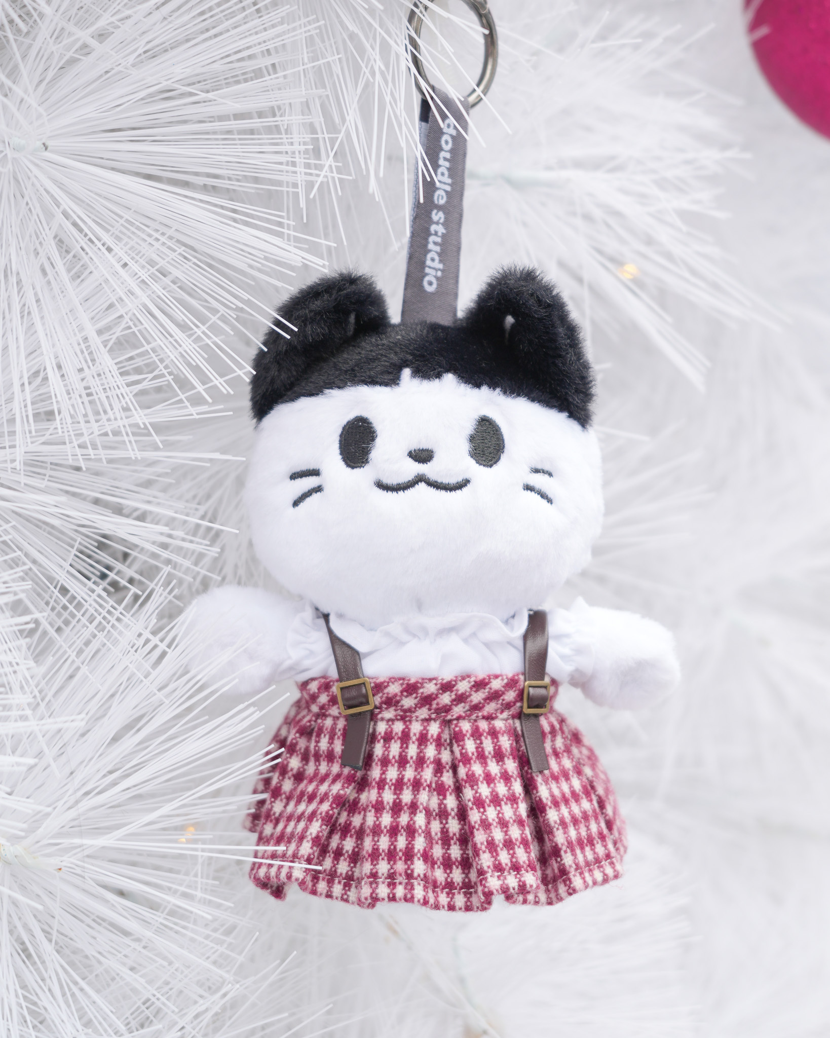 娃娃英倫風格紋吊帶裙