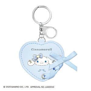 日本 SANRIO 絲帶PU皮心心匙扣