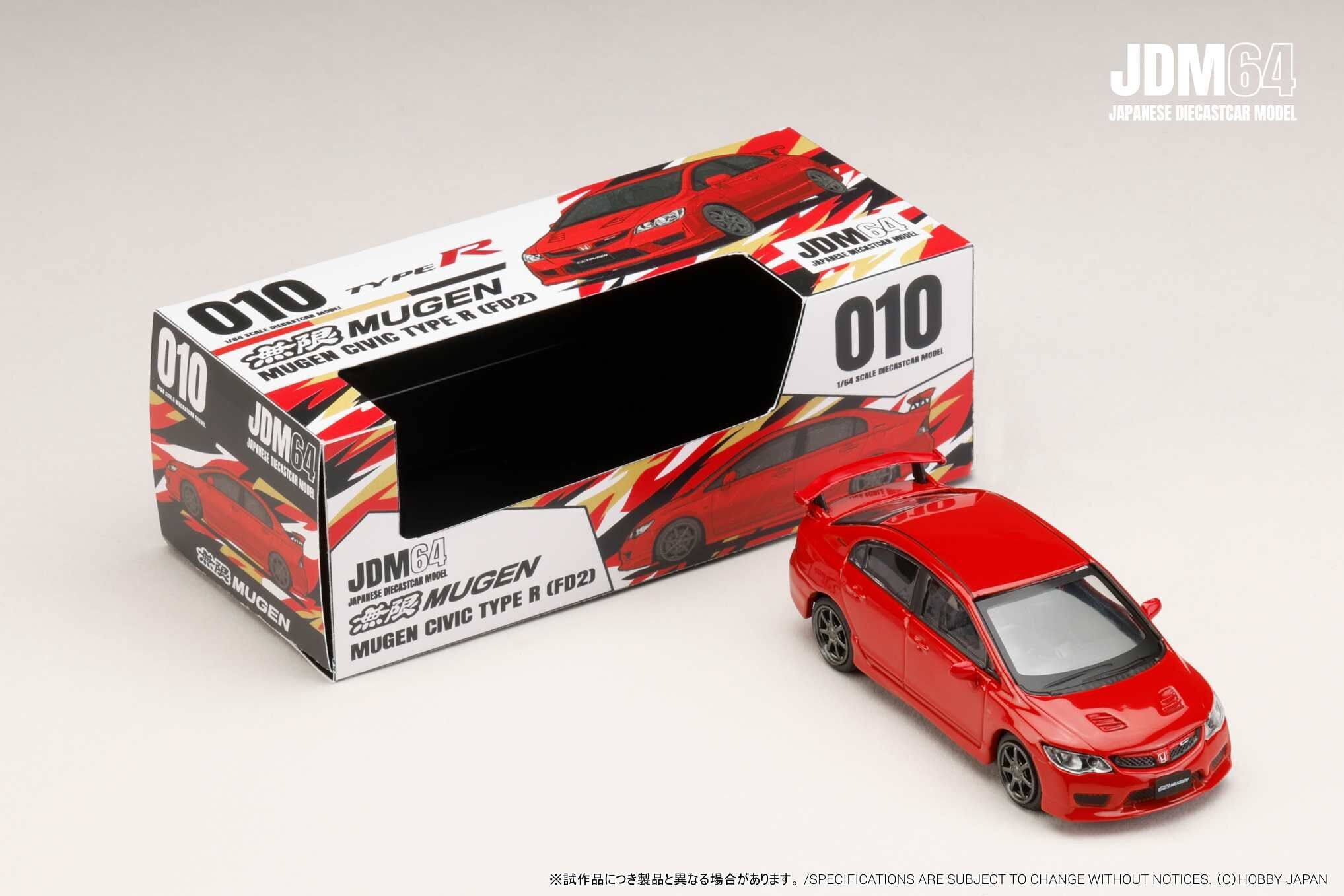 PO-$99 * HJDM64 * 1:64 MUGEN CIVIC TYPE R (FD2)   MILANO RED