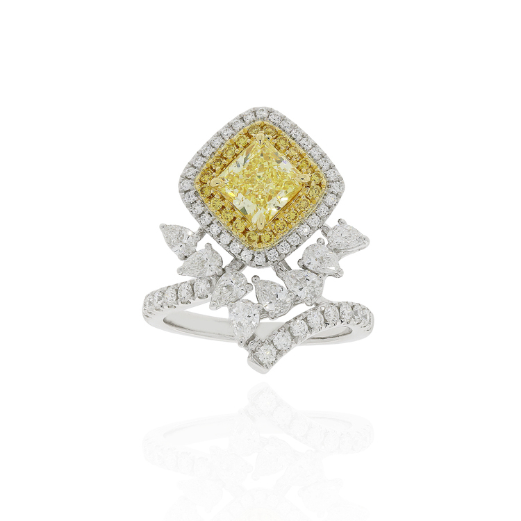 天然黃鑽戒指(GIA証書)