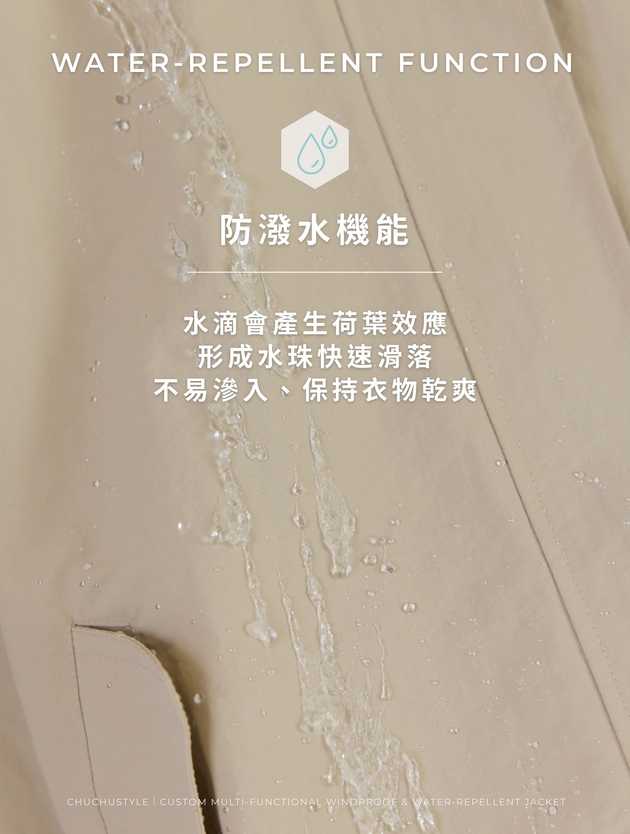 オリジナル 多機能 防風・撥水 ジャケット