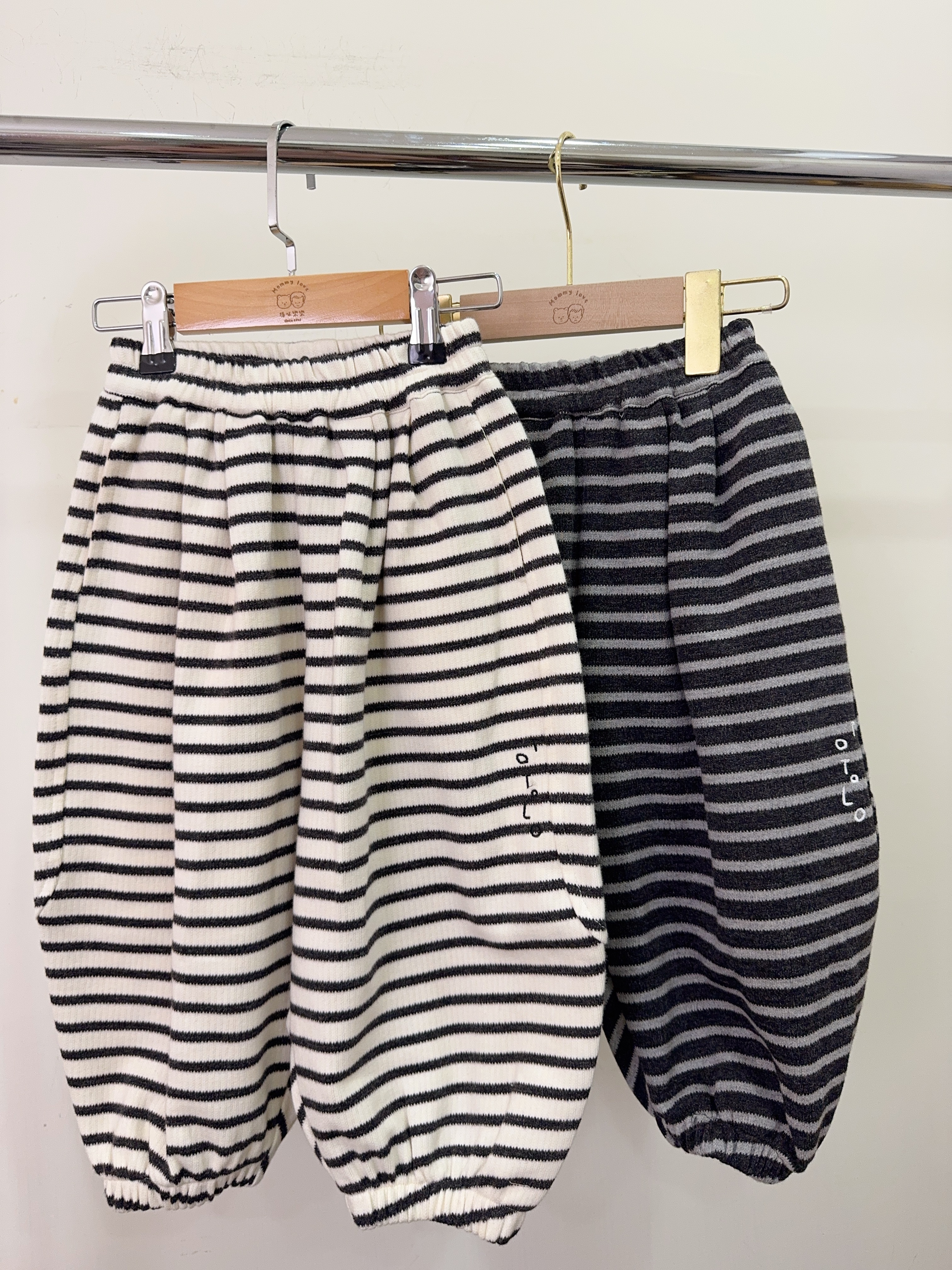 55280設計師家-條紋縮口寬褲