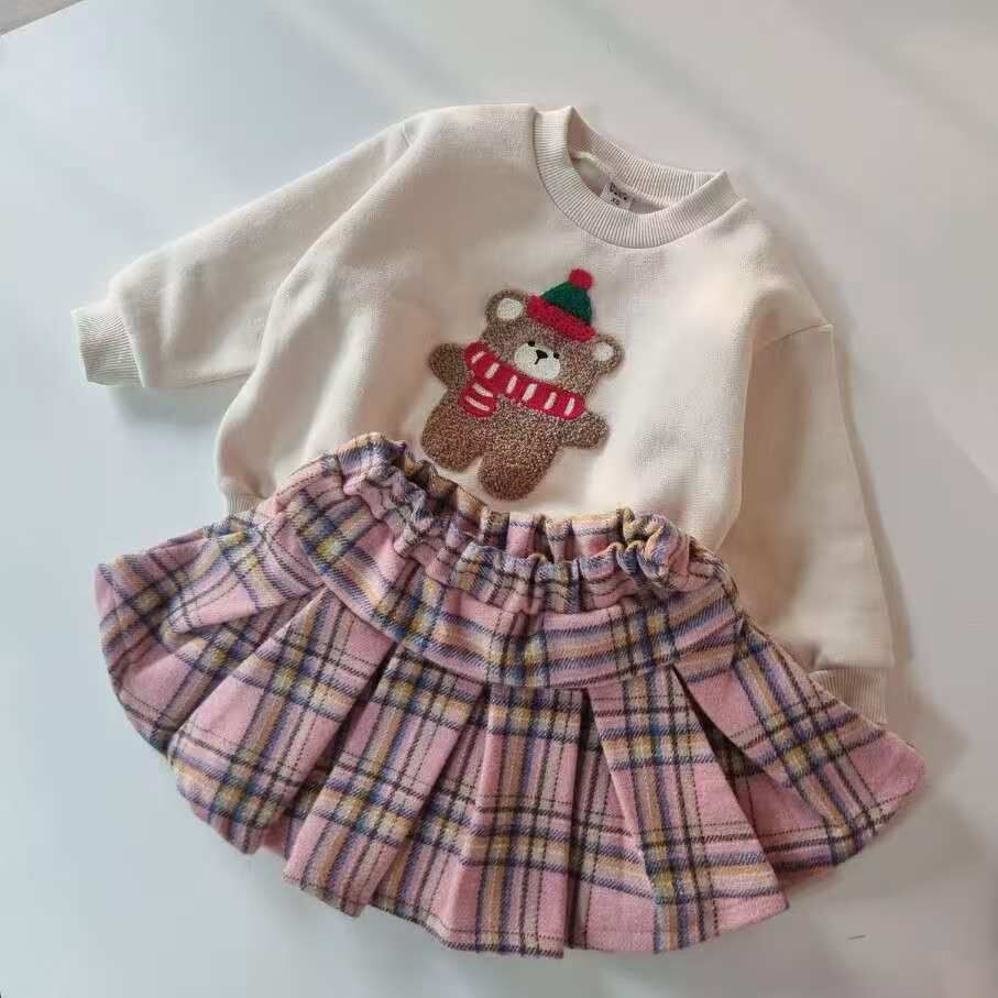 BYB12B023PK HUG BEBE-粉色格紋短裙