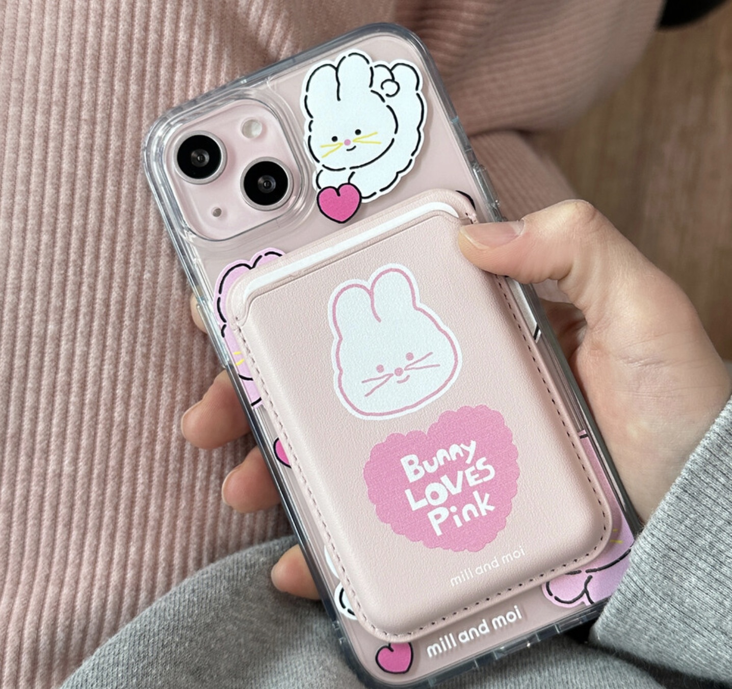 磁吸卡夾 (粉紅兔兔)