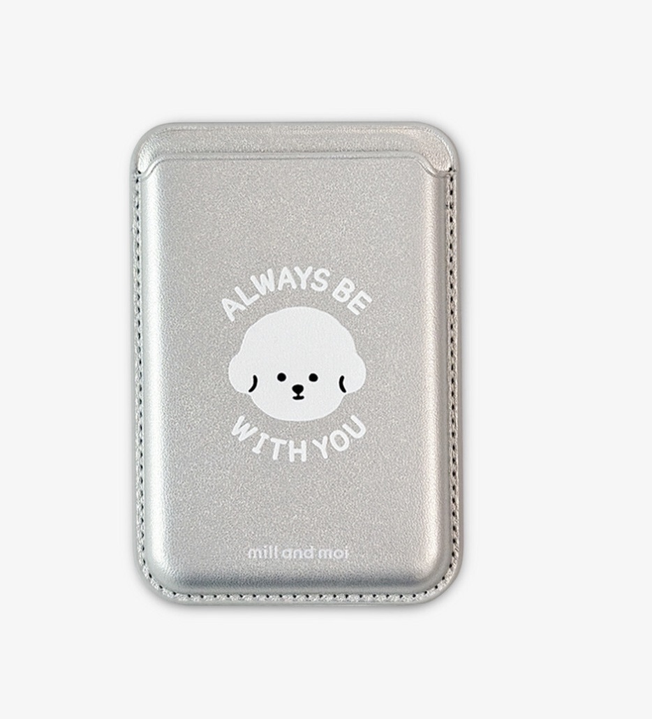 磁吸卡夾 (銀色白貴賓)