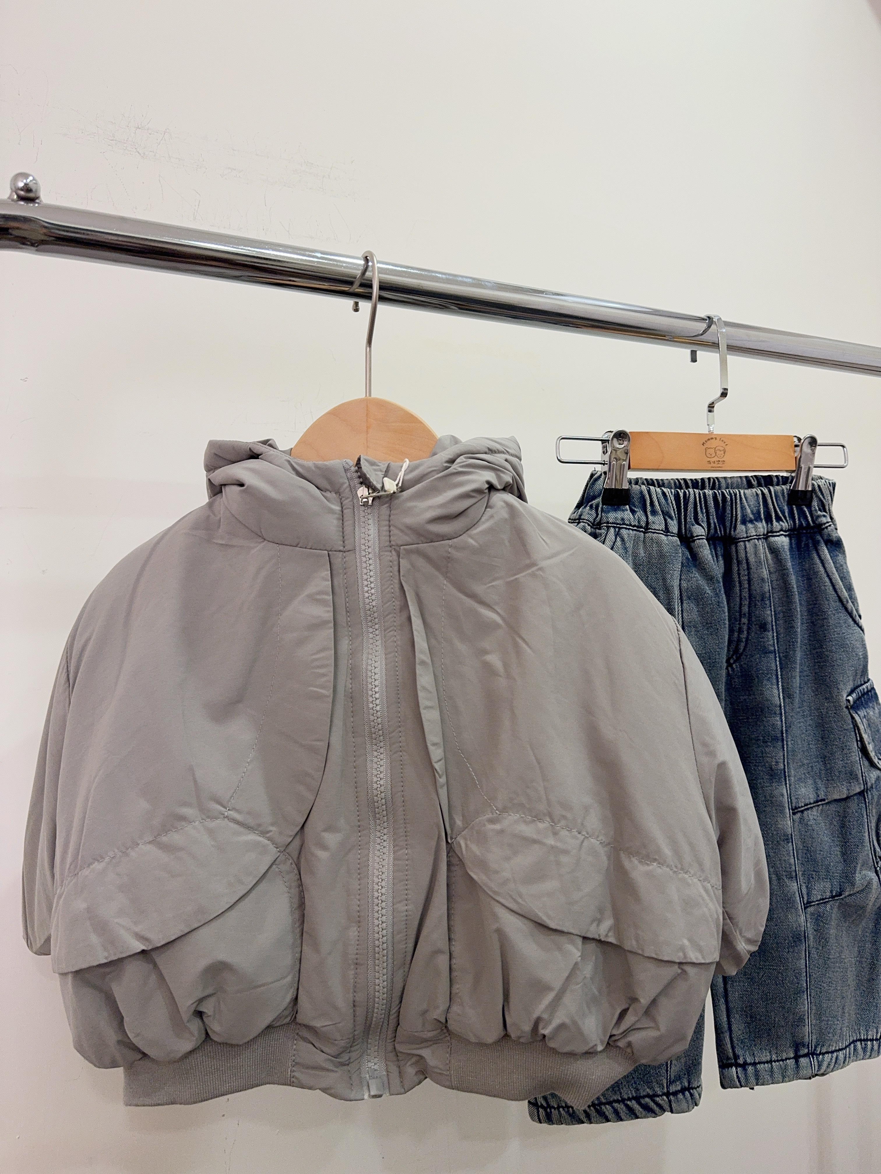 NH6772弧形澎澎防風連帽外套