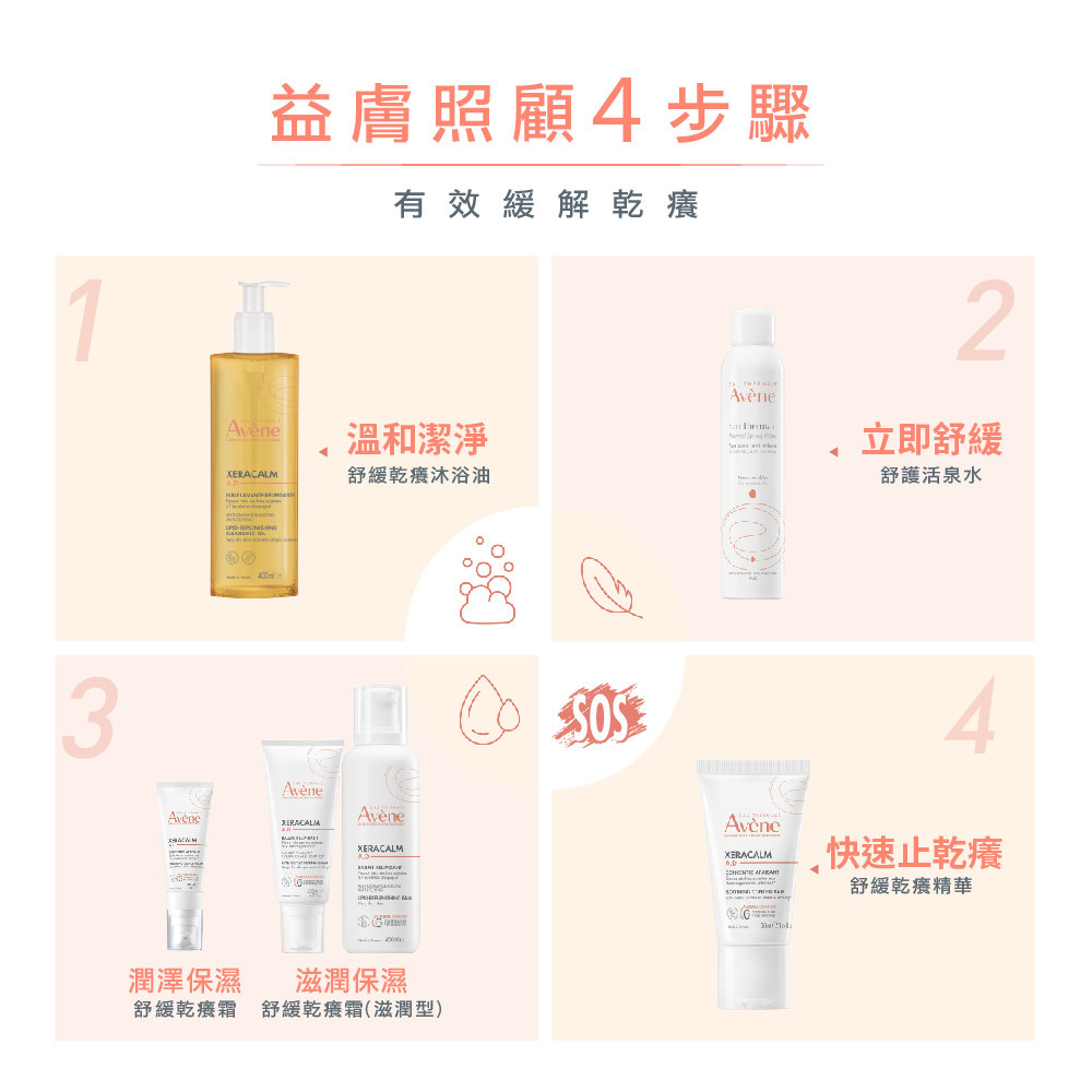 Avene雅漾舒緩乾癢精華 乾癢敏弱肌適用 獨特配方