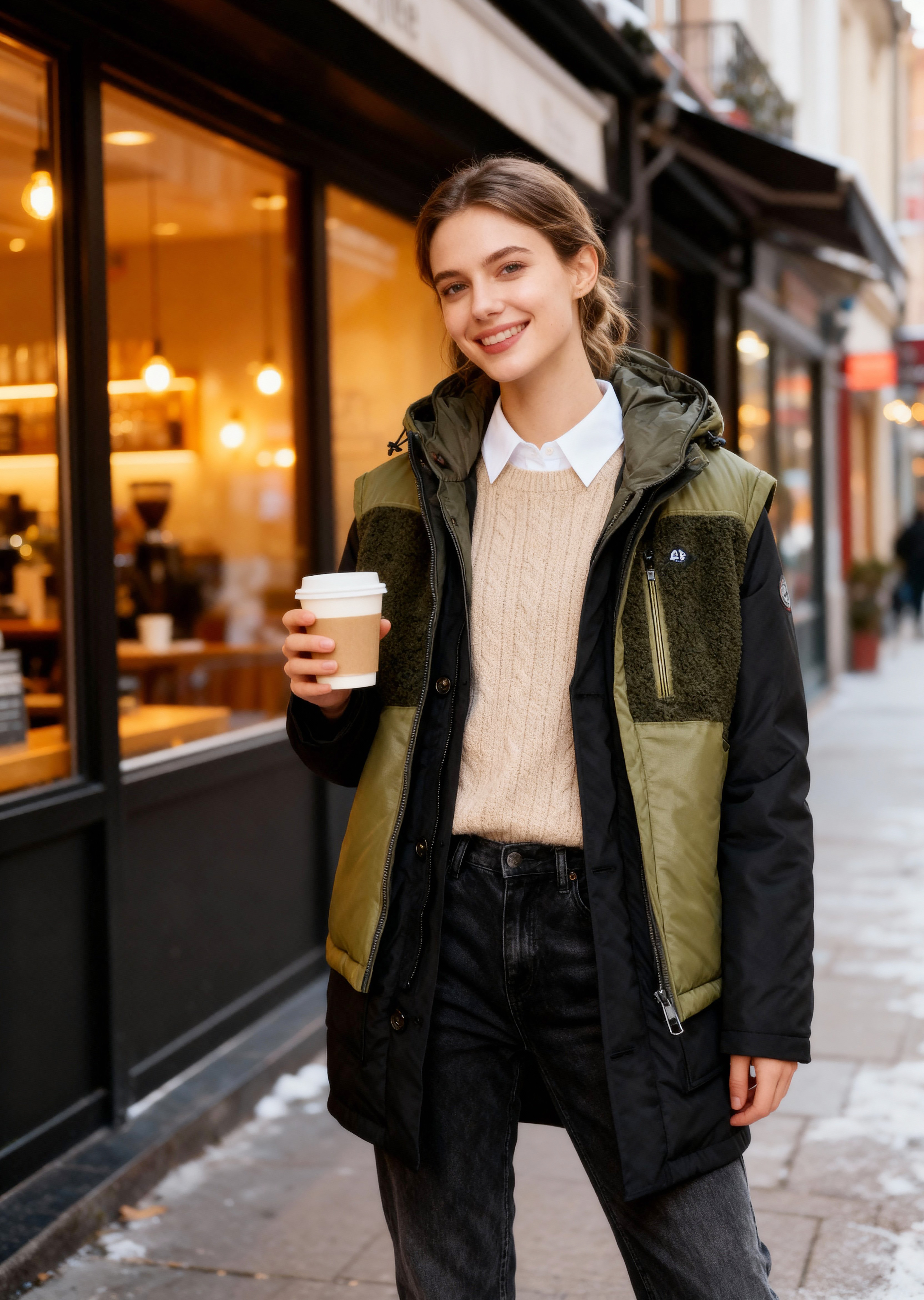 209076E18PLP 二合一雙面18種穿法羽絨背心及棉外套