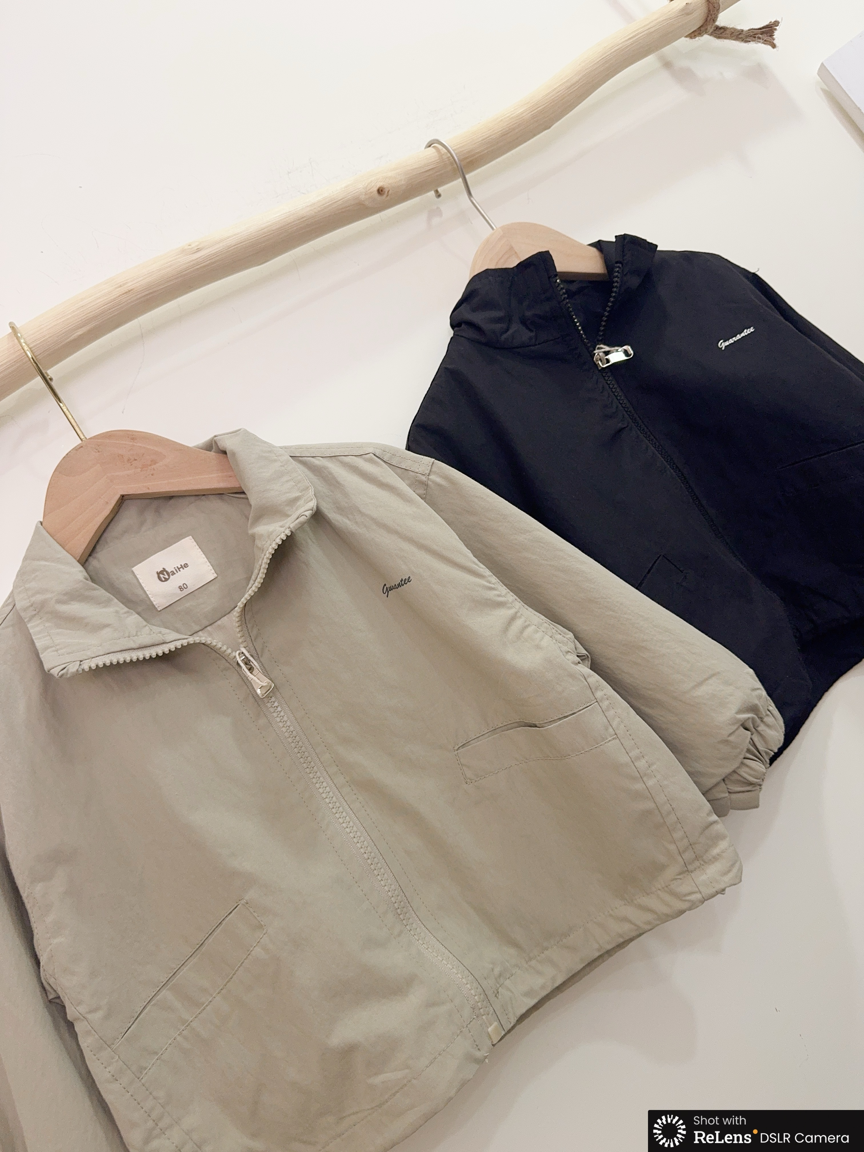 NH6095簡約字母防風立領外套