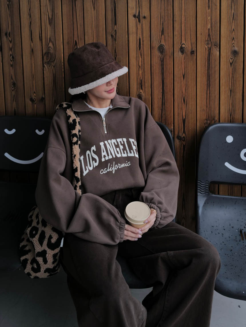 LOS ANGELES半拉鍊衛衣*5色