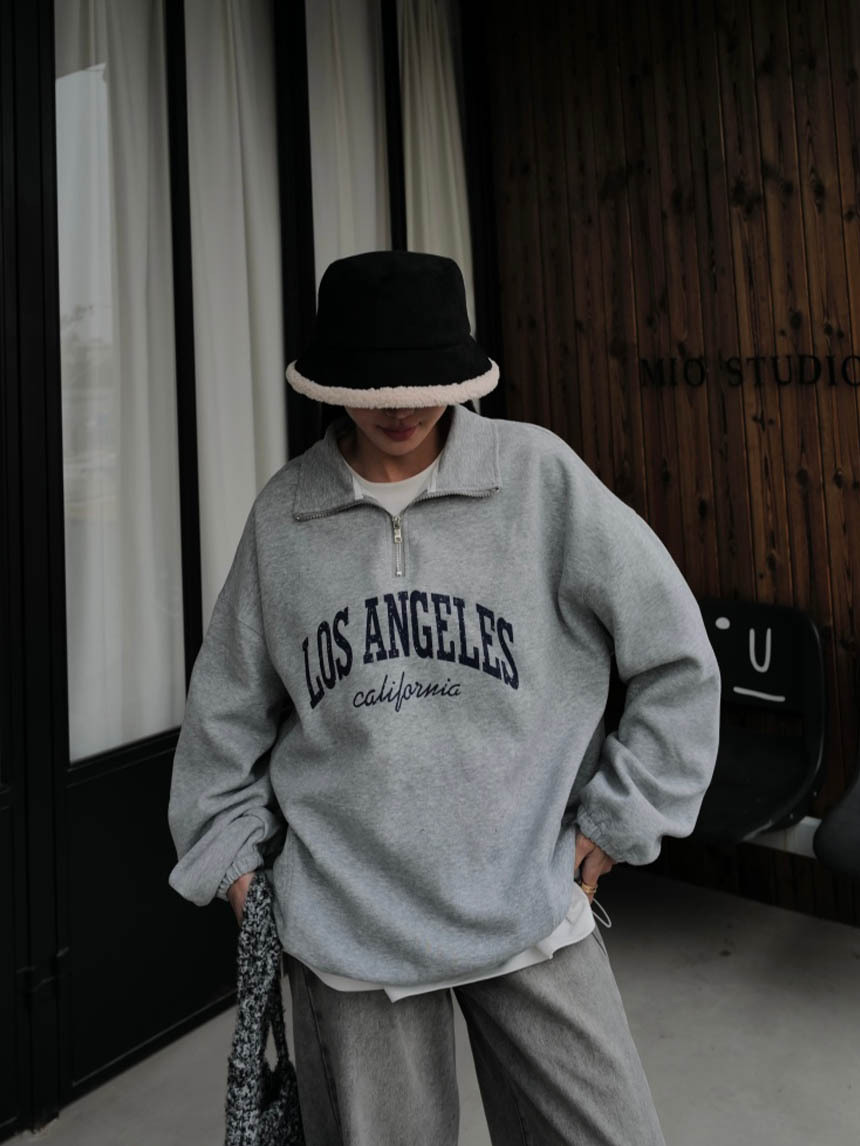LOS ANGELES半拉鍊衛衣*5色