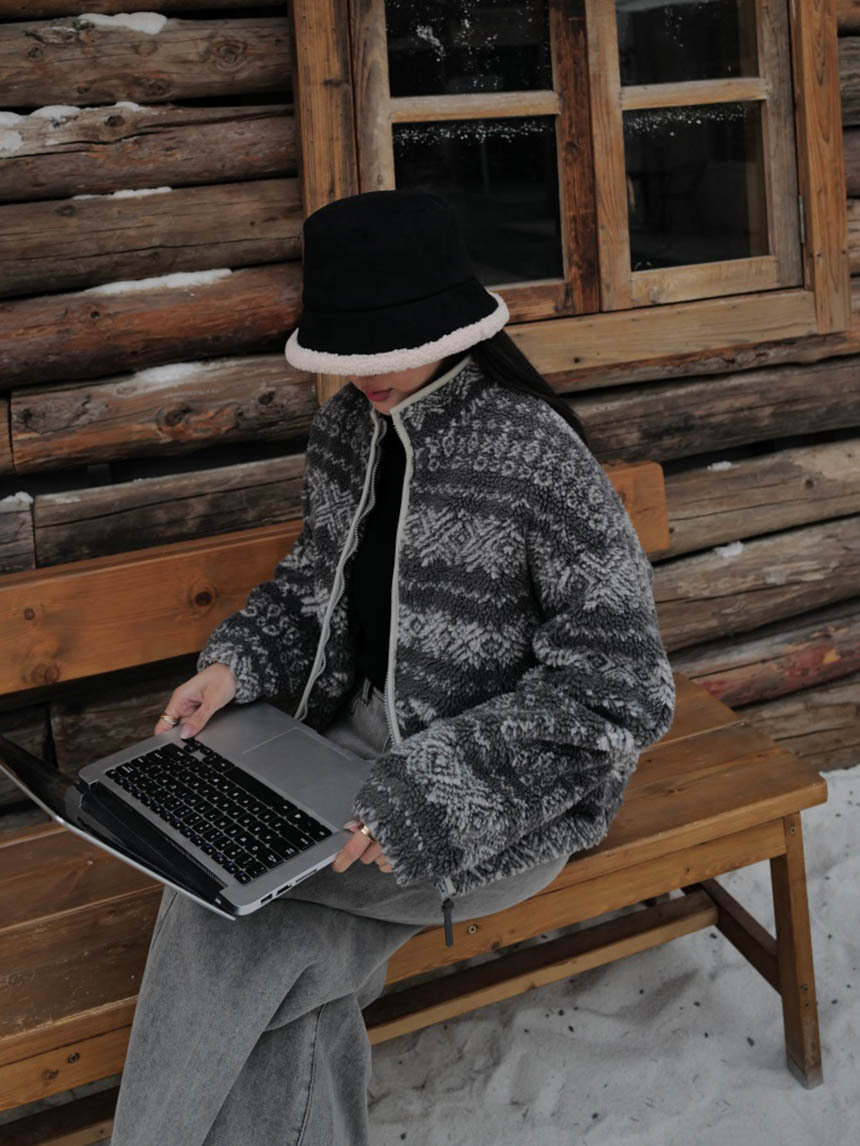 聖誕QQ毛毛鋪棉外套*2色