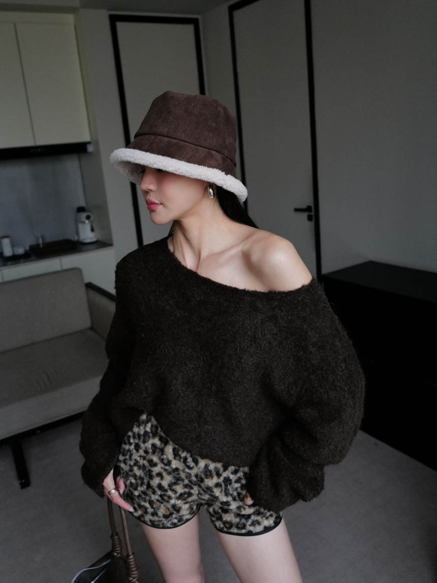 圓領斜肩QQ毛毛衣*5色