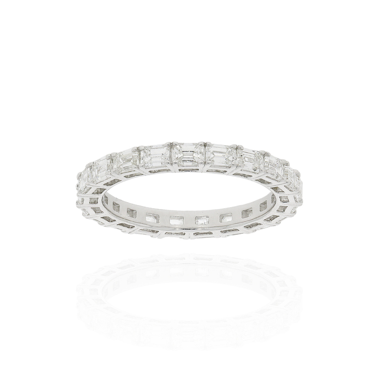 祖母綠切割鑽石渾身戒指-平均9份