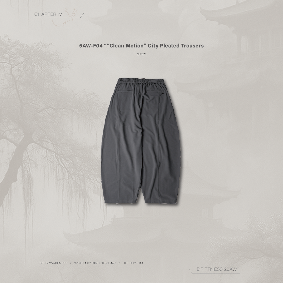 DRiFTNESS｜5AW-F04 "Clean Motion" 城市極簡西裝打褶褲 - Grey