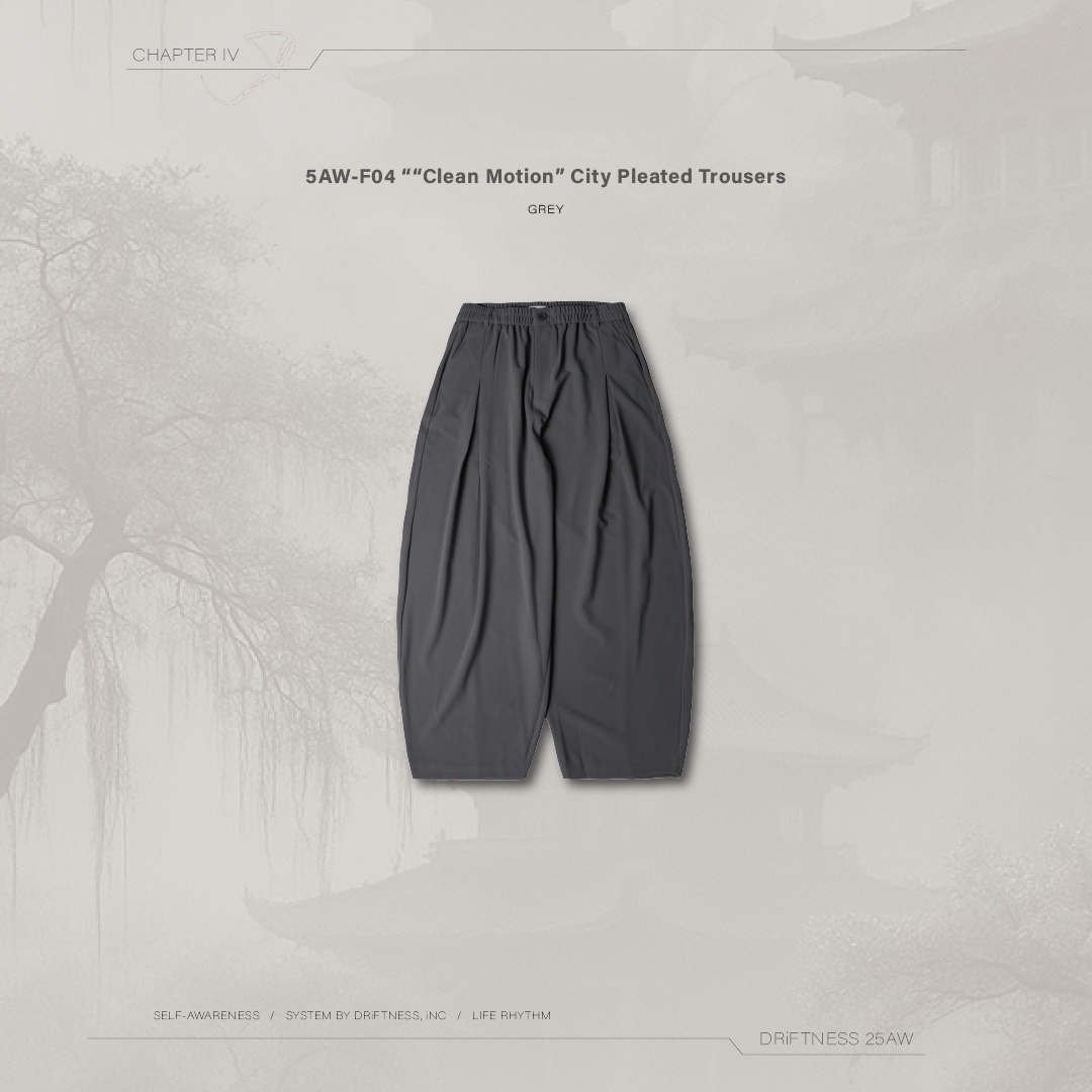 DRiFTNESS｜5AW-F04 "Clean Motion" 城市極簡西裝打褶褲 - Grey