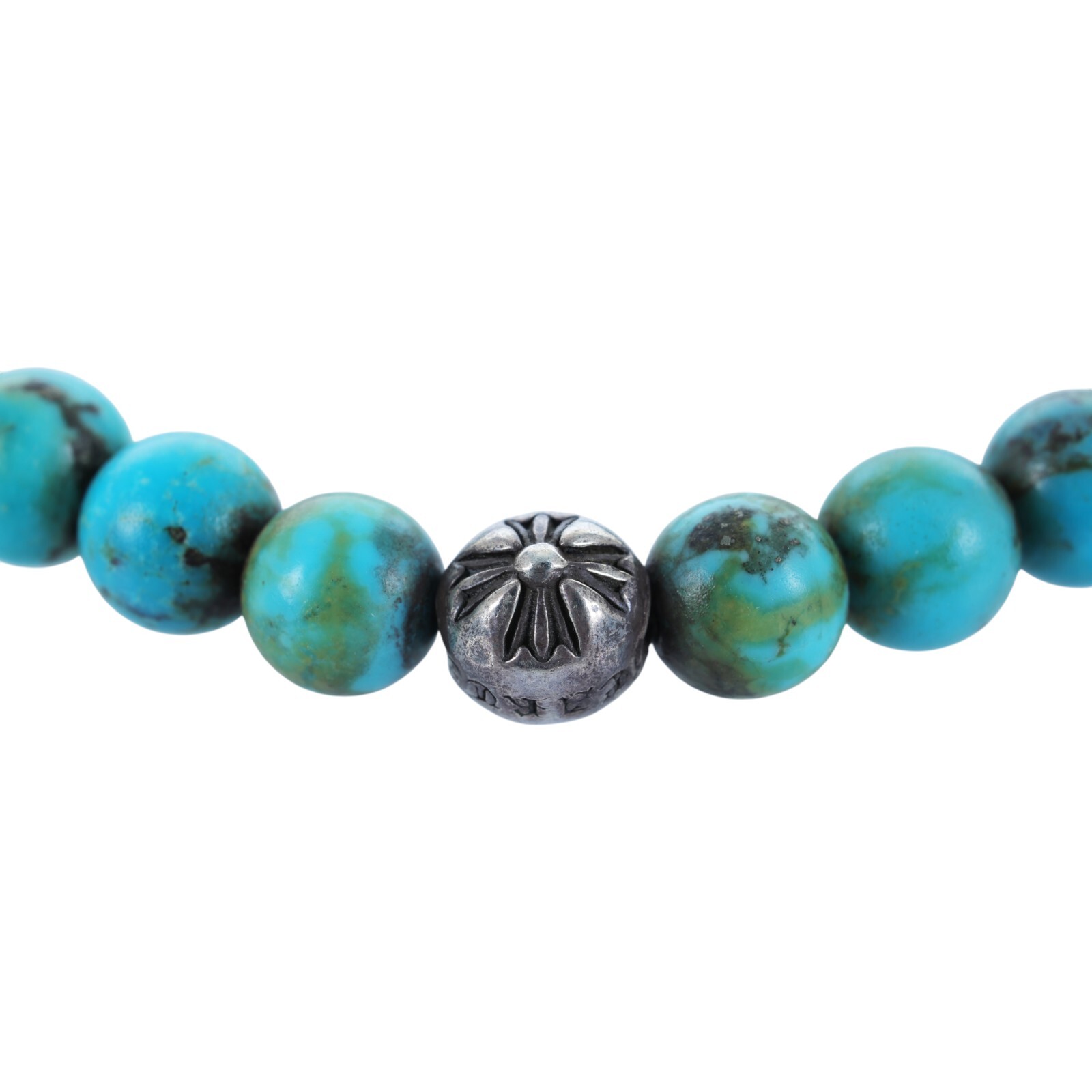克羅心CHROME HEARTS 925 BEAD6MM 綠松石銀手鍊