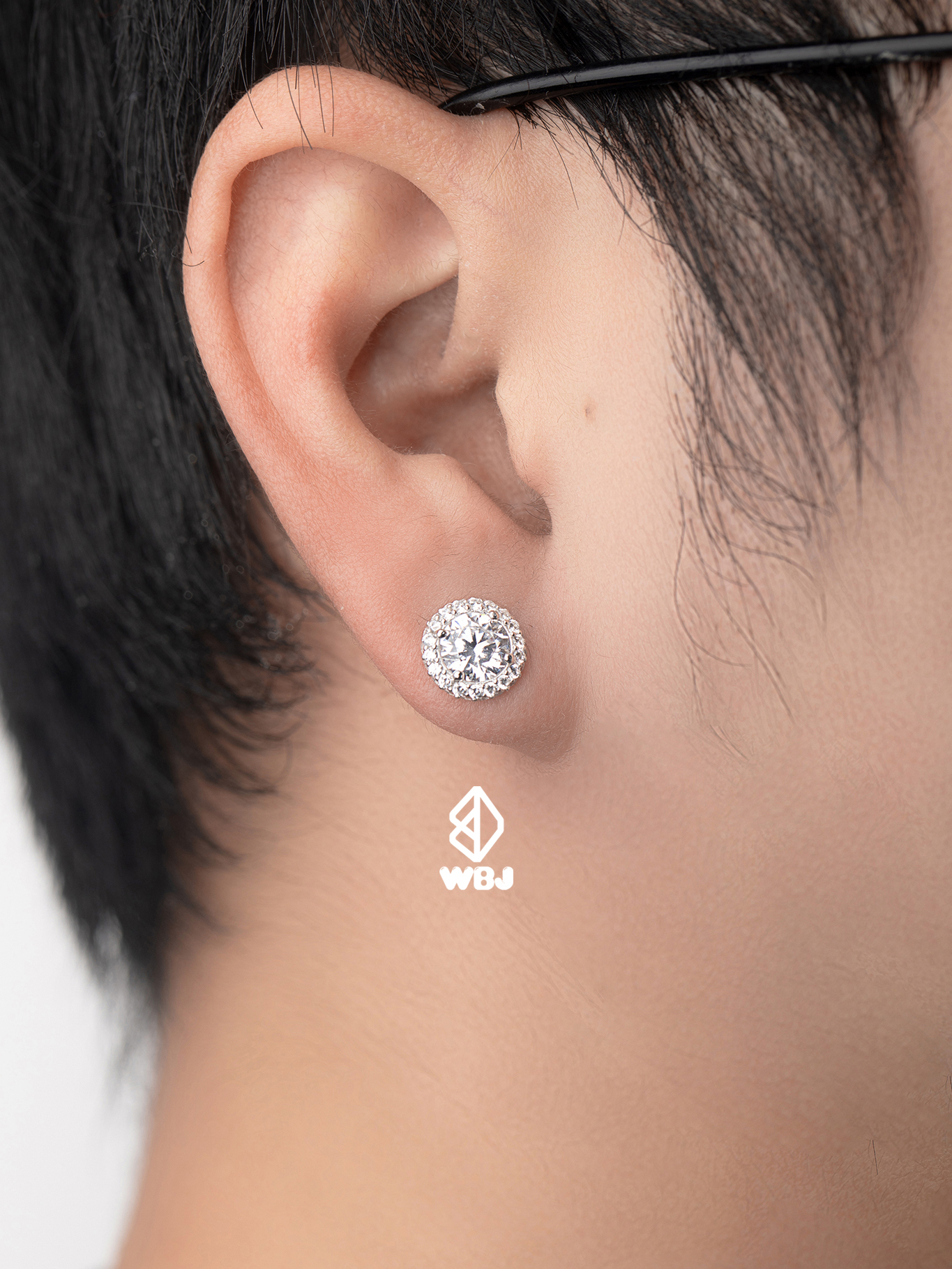 ｜經典款群鑲耳釘升級｜純銀群鑲單層耳釘 925銀 電鍍18K白金