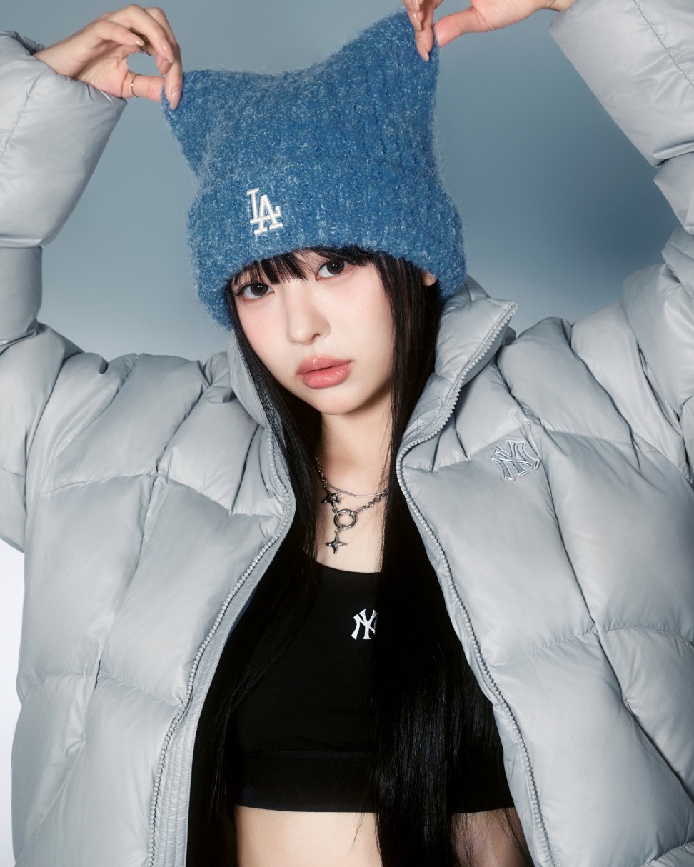 MLB 貓咪耳朵毛帽 LA藍色款