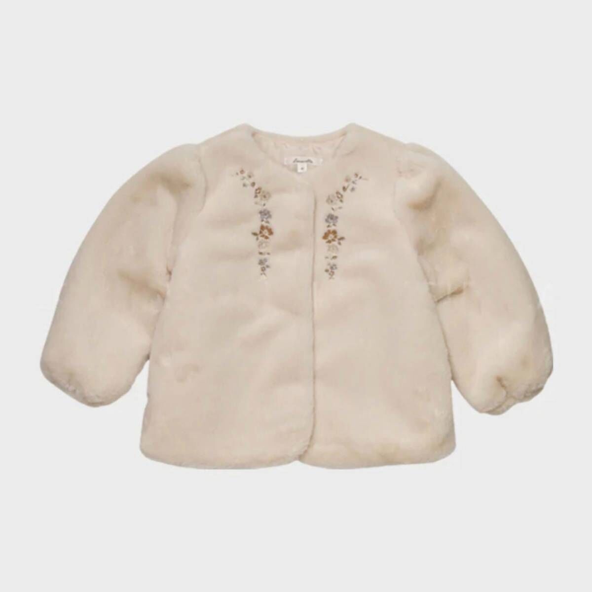 LOUISIELLA 精緻刺繡毛毛外套 Regina Fur Jacket - Light Beige